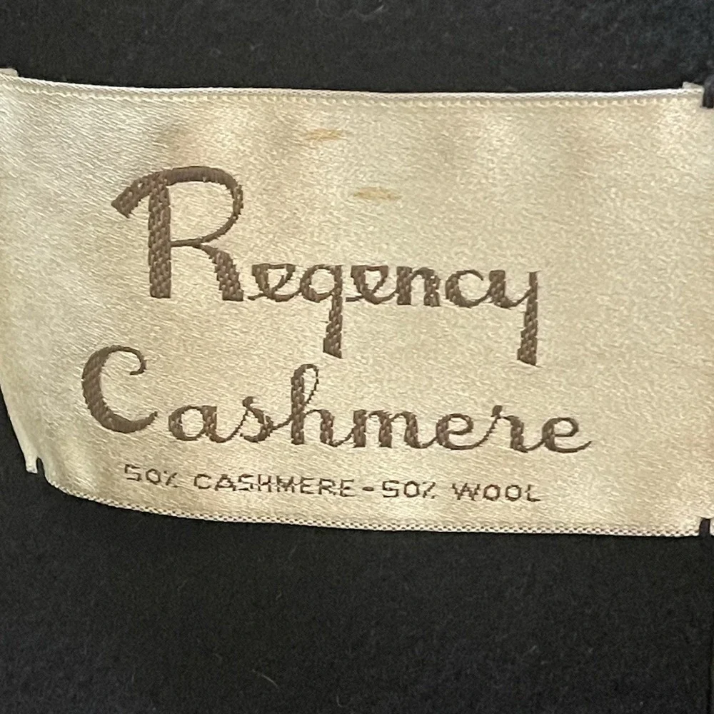 Vintage Saks Fifth Avenue Regency Cashmere Wool‎ Black Coat Womens Size 12